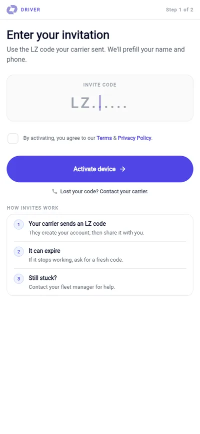 Liftzor Driver invitation and assigned-job experience